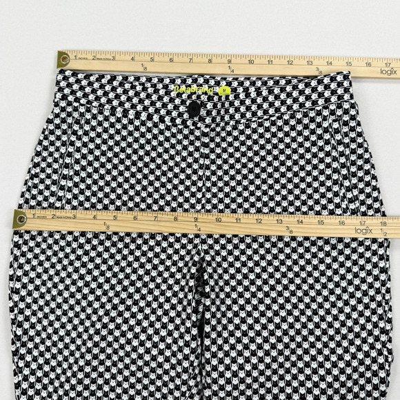 Betabrand Women's Pencil Dress Pant Skinny Leg Medium Petite Black White Cat - Picture 11 of 14